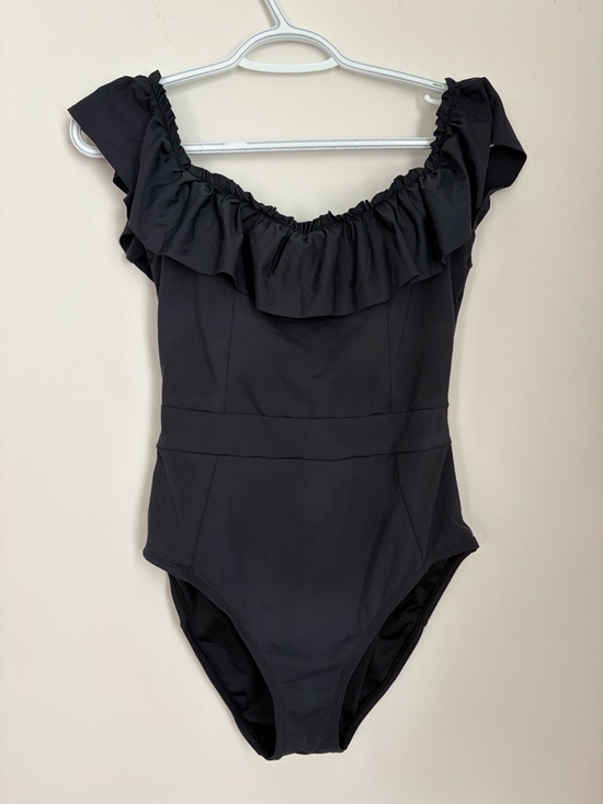 Bleu Rod Beattie Black Off-Shoulder Ruffle One-Piece Swimsuit - Picture 3 of 7